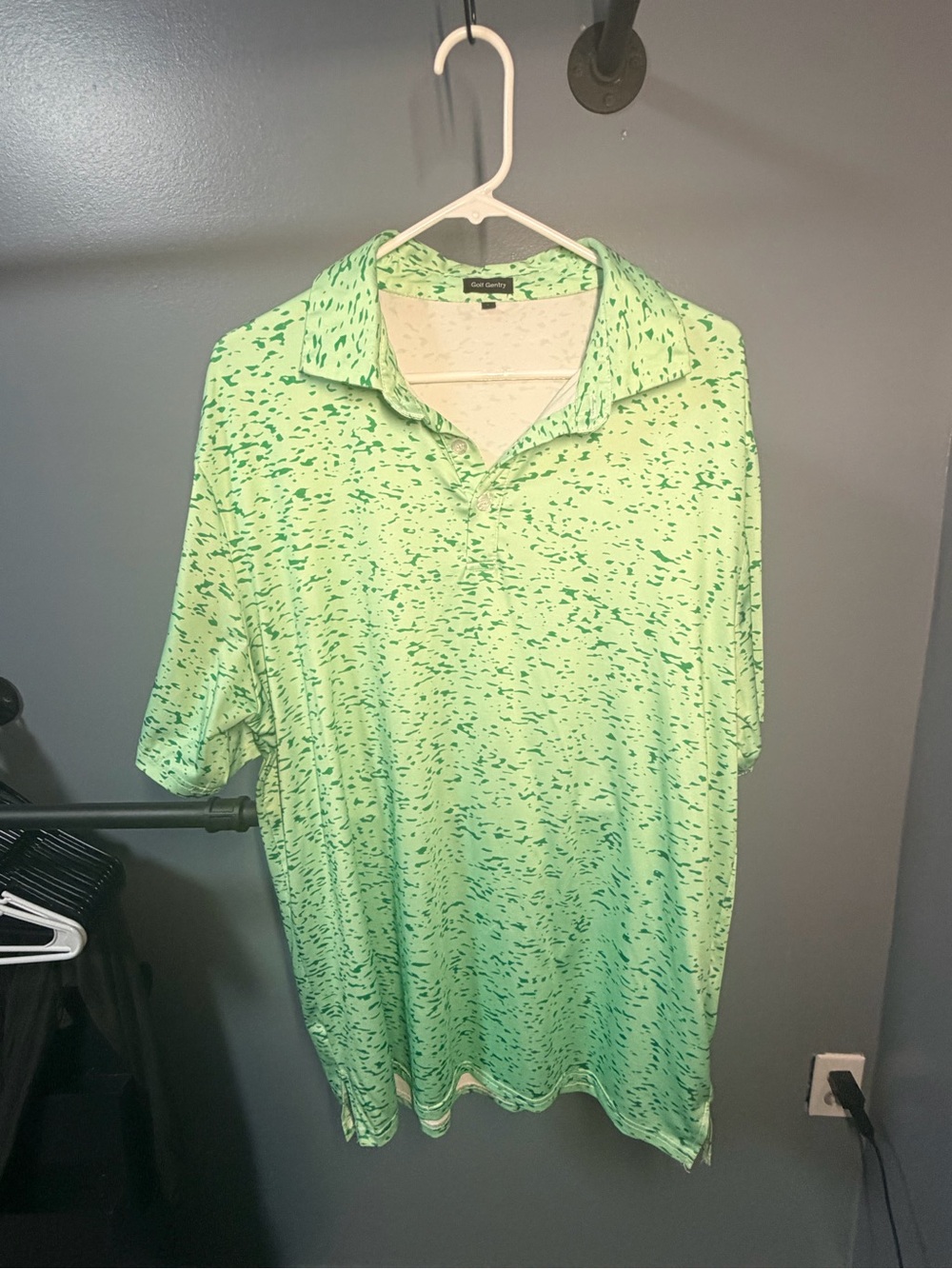 Men's Green Speckled Golf Polo Shirt